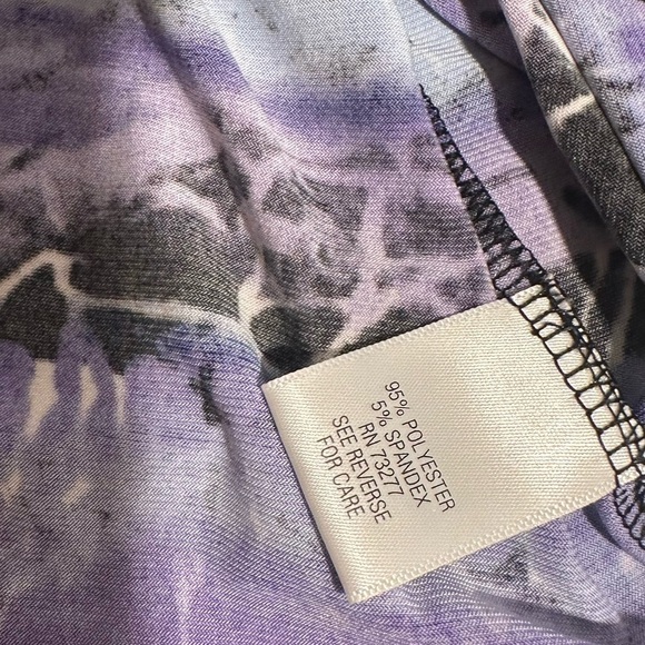 Dana Buchman Purple Animal Print Cool Long sleeve Button Soft Blouse S - Picture 13 of 15